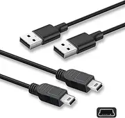 2 Pack 1.5m/5ft USB Type A Male to Mini B Charging Cable for PS3 PlayStation 3 Controller, GoPro Hero 3+, Uniden Dash Cam, Garmin Nuvi GPS, MP3 Player, GPS Receiver, Digital Camera Charger Cord
