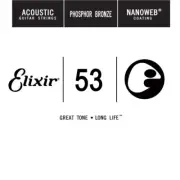 Elixir Acoustic Phosphor Bronze w/ NANOWEB Coating Single String, .053