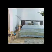 Rhythm Cotton Sateen Blue Green Quilt Cover Sets by Bedding House Queen