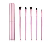 Eyeshadow Brush Set, Portable Eye Brush, Advanced Eye Makeup Brush, Eyeliner Brush, Angled Brush-Pink