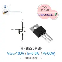 在飛比找蝦皮購物優惠-{新霖材料}IRF9520PBF Power MOSFET 