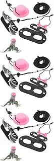 BESPORTBLE 3 Sets Pet Lizard Harness Reptile Walking Leash Bow Tie Hat Kit Outdoor Leash for Reptiles