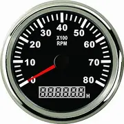 SAMDO 85mm Boat Tachometer Car Truck Marine Tacho Gauge with Hour Meter Waterproof 0-8000 RPM 12V 24V