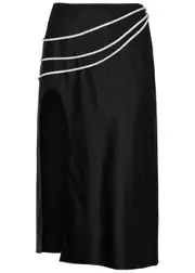 Nue Studio Laetitia Stretch-silk Midi Skirt - Black - S S