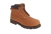 Grafters Mens 6 Eye Padded Leather Work Boots (Light Brown) - UTDF553