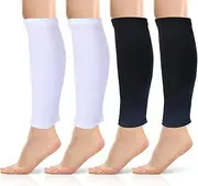 [WY LIGHTING LEVEL] 2 Pairs Calf Compression Sleeves Footless Compression Socks Non Slip Legs Sleeves for Running, Cycling, Shin Splints Support, Relieve Legs Pain, Travel, Sports, Work, Daily Wear,,