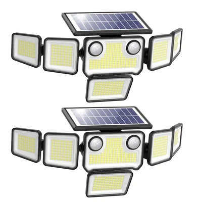 3000LM Solar Lights Outdoor, 310 LEDs Dual Motion Sensor Solar Flood Lights 6...