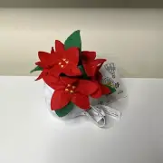 Build a Bear Teddy Bear Accessory - Plush Christmas Poinsettia Wristie - NEW