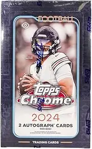 2024 Topps Chrome Football Trading Card Hobby Box (2 Two Autographs Per Box!)