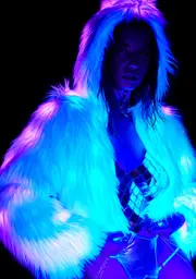 [J Valentine] Royal Sugar Light Up Faux Fur Jacket