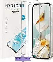 [2 Pack] Screen Protector for Google Pixel 9A (Not Tempered Glass),HD Clear Flexible Hydrogel Film with Alignment Tool,Full Coverage,Support Fingerprint Touch,Bubble Free