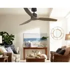 52Inch Ceiling Fan AC Motor 3 Wooden Blades Without Light Remote Timer Home NEW
