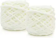 2X100g Chunky Yarn for Knitting Wool Ball Made of Cotton, Wool and Acrylic Soft and Warm Weaving Scarf and Slippers DIY Plush Knitting.