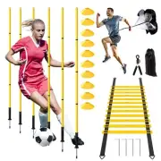 24Pcs Soccer Agility Training Equipment Set Ultimate Agility Poles Cones Ladd...