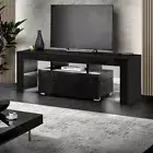 High-Gloss Entertainment Unit Led 16 Colours RGB TV Cabinet TV Stand 130CM Black