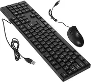 Homoyoyo Full Size Keyboard Mouse Wired Keyboard Silent Laptop Keyboard Mouse Computer Accessory Set Long-Lasting Design