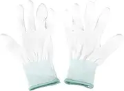 Gyorwst 1 Pair ESD PC Computer Working Anti-skid Anti Skid Anti-static White Gloves New