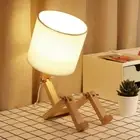 40W Modern Bedside Night Lamp E27 Robot Shape Wooden Table Night Light Dimmable