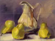 Ceramic Tile Mural Backsplash Kitchen Jaedicke Pears Fruit Art BJA026