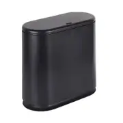 Plastic Trash Can with Press Top Lid,3.2 Gallon /12 Liter Garbage Can,Black M...