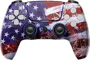 MODDEDZONE M Series Custom Wireless Controller Compatible with PS5 - Exclusive and Unique Design| Customized in the USA| (American Flag)