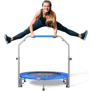 40/48" Foldable Mini Trampoline Max Load 330lbs/440lbs, Fitness Rebounder wit...