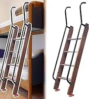 Bunk Bed Ladder - 4/5 Step Wooden Loft Ladder With Hook Bracket and Anti-Slip Feet, Easy to Assemble (Size: 150cm/59in)