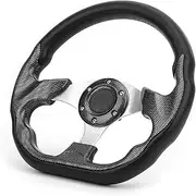 Car Steering Wheel Carbon Fiber Racing Drift Horn Button Upgrade Interior Modification Lightweight Aluminum Frame PVC Leather Universal Fitment