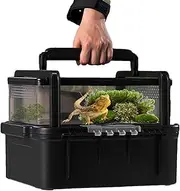 frog travel box, turtle enclosure with lid, reptile transport cage, portable reptile breeding cage, reptile carrier with lid, turtle travel carrier, lizard enclosure, outdoor pet reptile box, frog