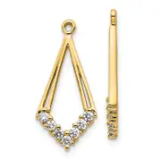 Diamond Shaped Real Diamond Dangling Earring Jacket in 14k White Gold Jewelry