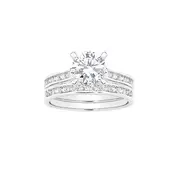 Silver 4 Claw Cz Solitaire Ring Set in White