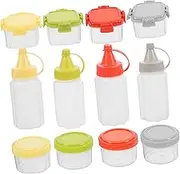 Hohopeti 1 Set Mini Squeeze Bottles with Cheese Slice Container Transparent Seasoning Bottles and Storage Boxes for Organized Kitchen Condiments