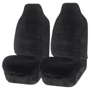 Faux Fur Seat Covers Universal Charcoal