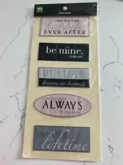 Making Memories Self Adhesive Woven Labels ~ Love ~ 5PC Be Mine Scrapbooking