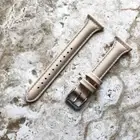 Beige Smooth Slim Luxury Soft Leather Band Strap for Fitbit Versa 3 4 Sense 2
