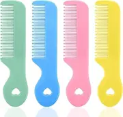 Pack of 4 Baby Combs, Baby Hair Brush with Soft Teeth, Small Baby Brush, Cute Comb Baby for Wet, Dry Hair, Small Detangler Brush, Hairdressing Comb