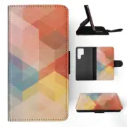 FLIP CASE FOR SAMSUNG GALAXY|GEOMETRIC RED SHAPES PATTERN