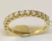 14K YELLOW GOLD - DIAMOND (.65Ct) WEDDING BAND RING SIZE 6.5