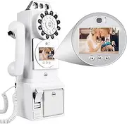 Retro Wedding Video Guestbook, Retro Telephone Booth Phone, Message Recording, Mov Video, Audio Guestbook, for All Kinds of Memorable Party Occasions,White