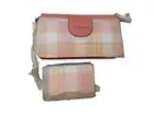 ADORABLE Set Coach Poppy Crossbody Bag Pink Orange Yellow Taffy Plaid & Wallet