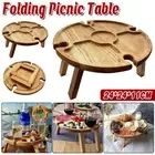 Wooden Folding Tray Table Outdoor Picnic Snack Fruit Serving Portable Table AU