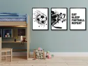 [Namly Design] Personalised Poster - Football Art / Set of 3