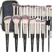 MAGEFY Makeup Brushes, 22 Pcs Professional Premium Synthetic Makeup Brush Set with Case, Foundation Eyeshadow Brush Travel Make up Brushes Set (Blackgold)
