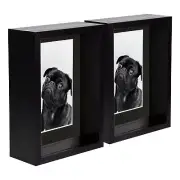 5x Black 5" x 7" 3D Deep Box Photo Frames Black 4" x 6" Mount Shadow Picture