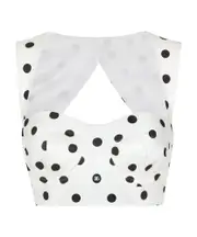 Dolce Gabbana Polka-Dot Corset Top IT48 White