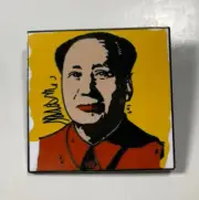 Vintage ACME Studio ANDY WARHOL "Mao Red" Cloisonné Enamel Brooch RARE