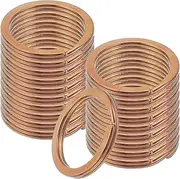 uxcell 20pcs Split Keychain Rings, 25mm Round Flat Keyrings Stainless Steel Open Key Chain Ring Dog Tag Rings for DIY Keychain Craft Lanyard, 2mm Thick, Rose Gold