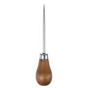 Handwork Sewing Awl Single Gourd Punch Hole Tools with Wooden Handle, Log Color