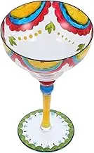 Cabilock Hand Painted Margarita Glass Goblet Decorative Cocktail Wine Cup for Parties Weddings Events for Serving Martinis Beer Water Charming