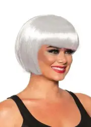 Underwraps Womens Costume Accessory Hair Adults Short Bob Cut Wig White